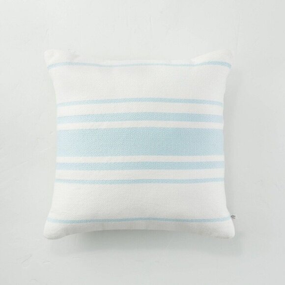 Hearth & Hand w/ Magnolia 18x18 Variegated Stripe Throw Pillow Light Blue 2pc - Picture 1 of 4